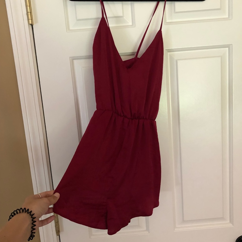 Silky Magenta Romper with Optional Choker